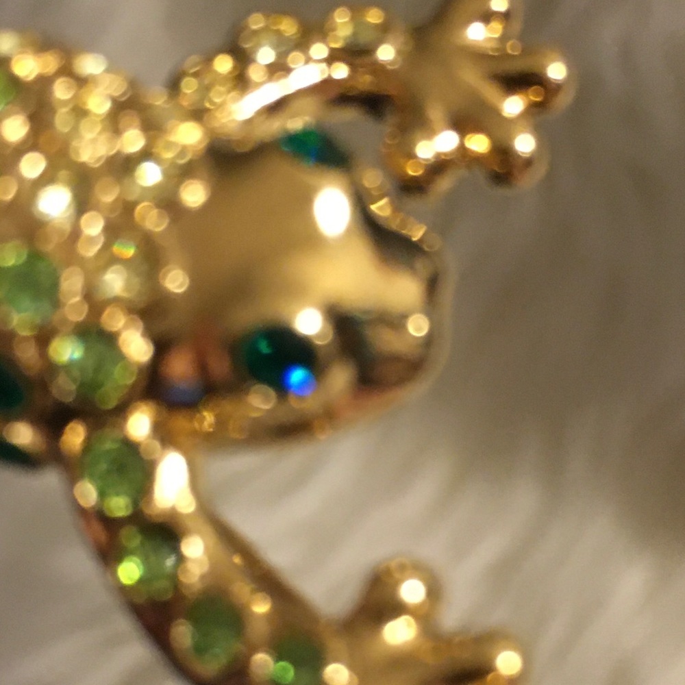 😎🎁❤️ vintage Money crystal Frog brooch  pin❤️🎁 - Picture 13 of 15
